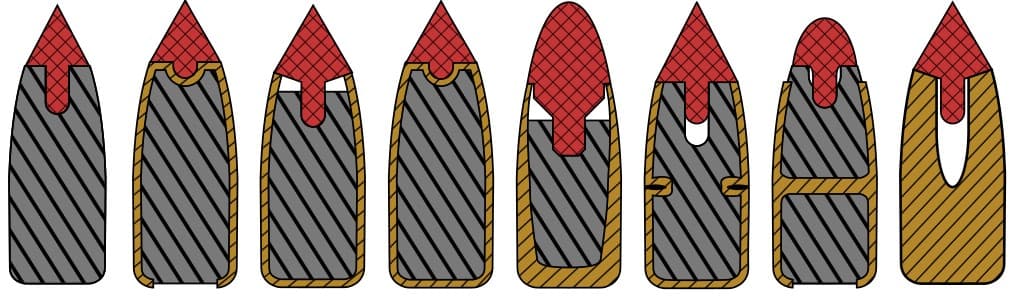 ポリマーチップドホローポイント弾断面図