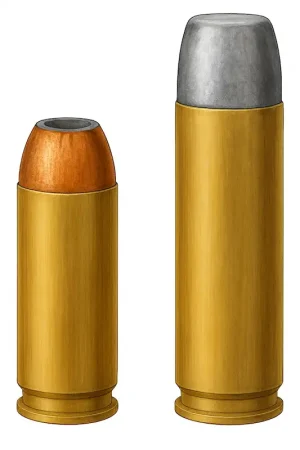 .50AEと.500S&Wの大きさ比較イメージ図