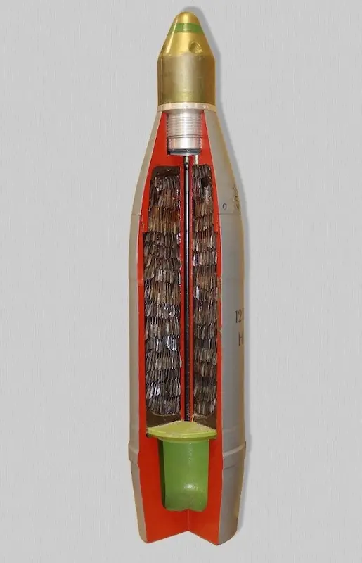 125mm 3Sh7戦車砲弾の断面図