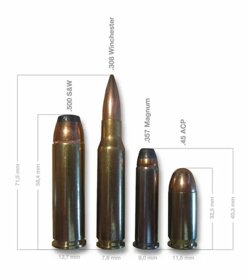 .500S&W .308win .357mag .45ACP画像