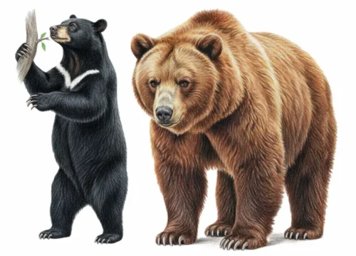 ツキノワグマとヒグマの比較イメージ画像