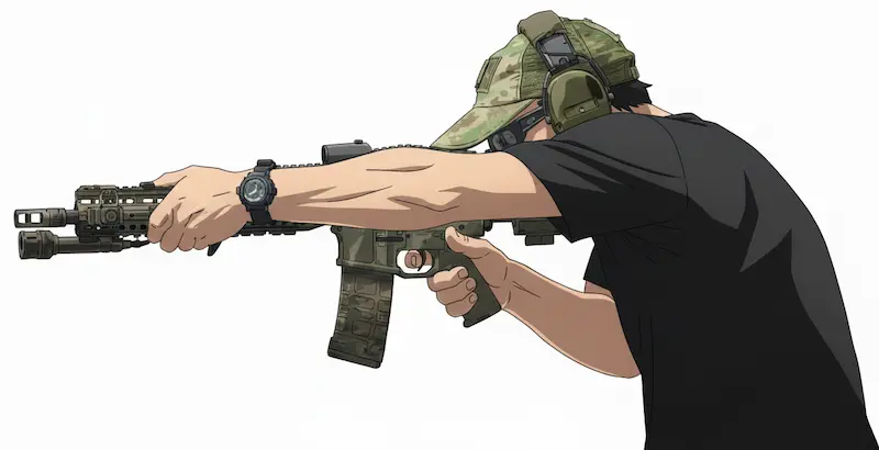 ライフル射撃姿勢イラスト