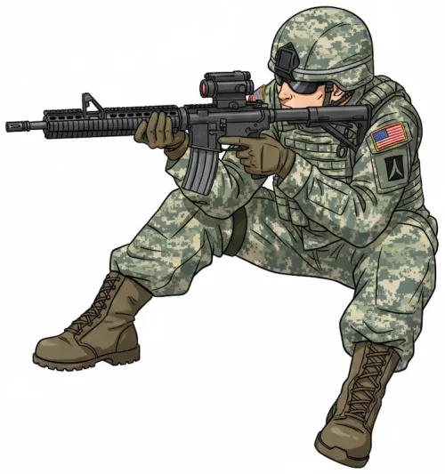 ライフル射撃姿勢イラスト