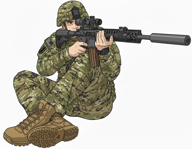 ライフル射撃姿勢イラスト
