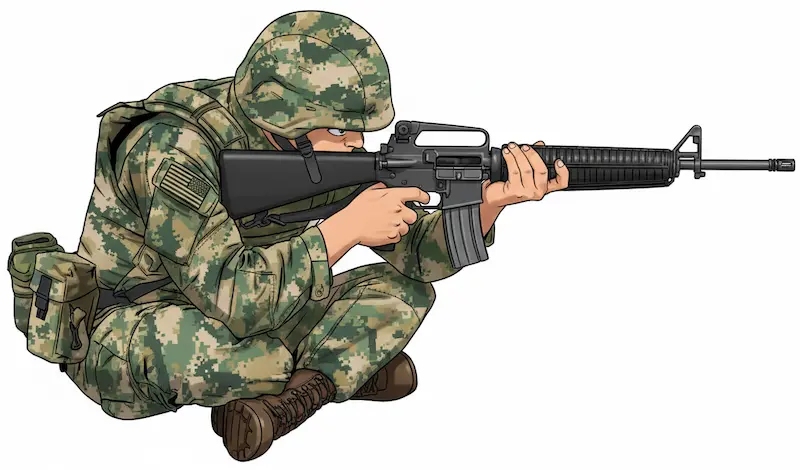 ライフル射撃姿勢イラスト