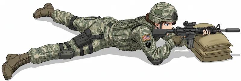 ライフル射撃姿勢イラスト