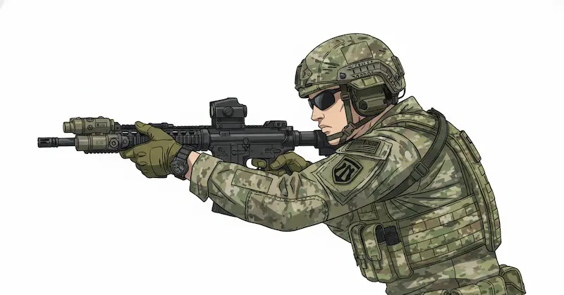 ライフル射撃姿勢イラスト