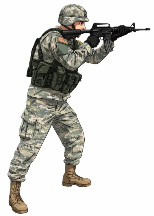 ライフル射撃姿勢イラスト