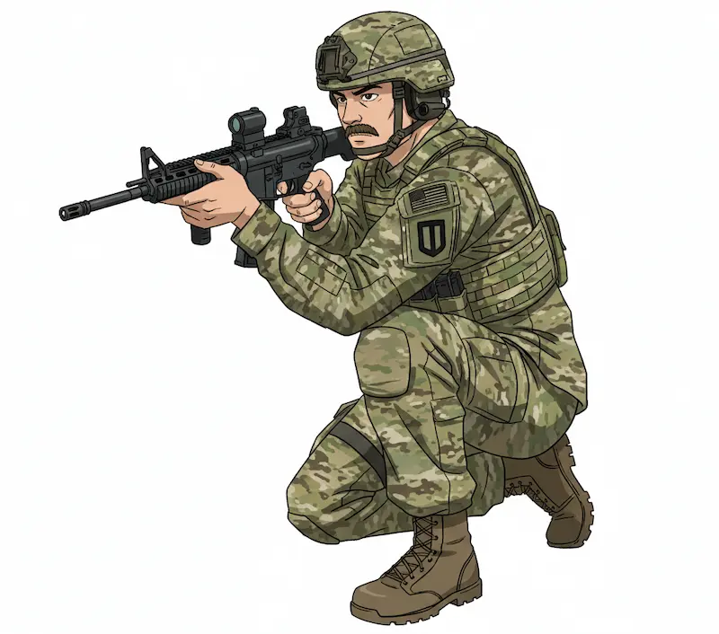 ライフル射撃姿勢イラスト