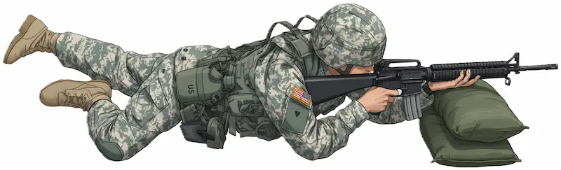 ライフル射撃姿勢イラスト