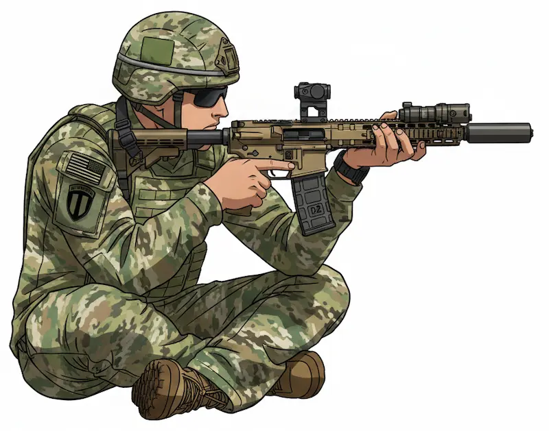 ライフル射撃姿勢イラスト