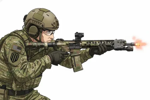 ライフル射撃姿勢イラスト