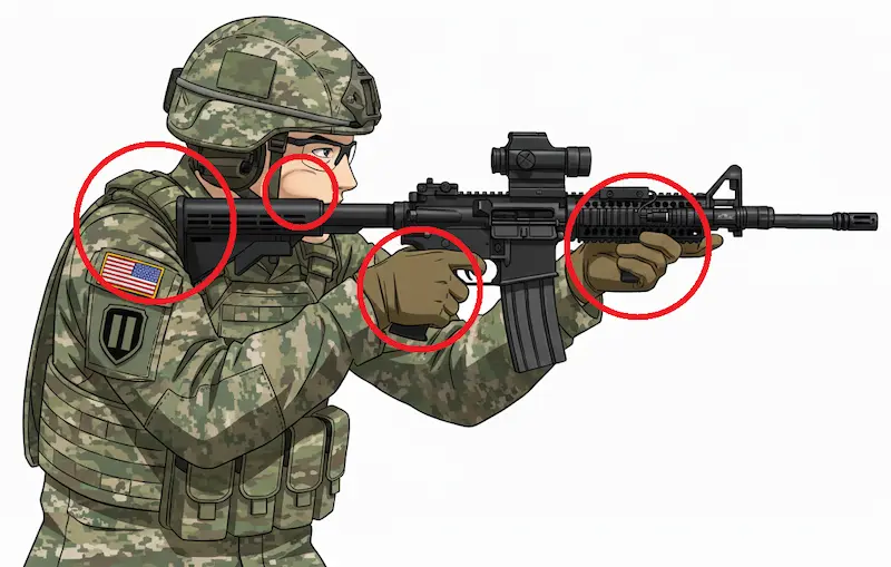 ライフル射撃姿勢イラスト