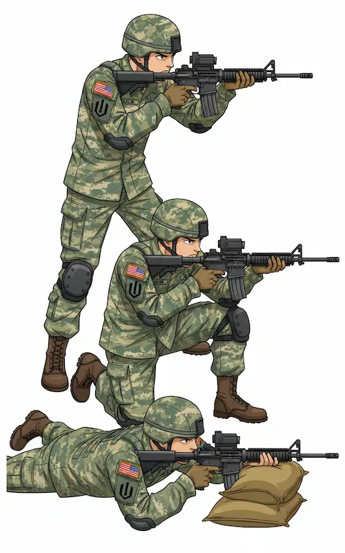 ライフル射撃姿勢イラスト