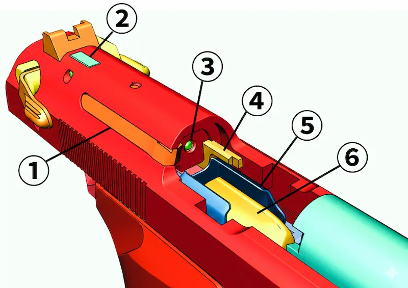 ベレッタ92FS各部名称図