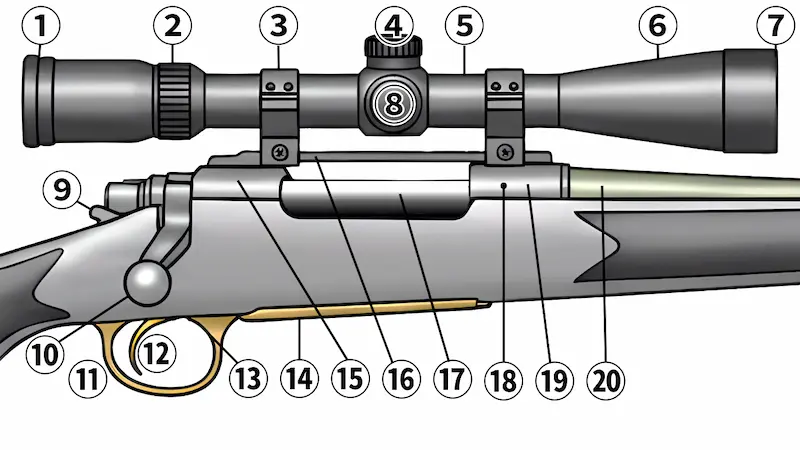 レミントンM700各部名称図