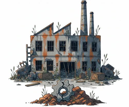 工場倒産イメージ画像