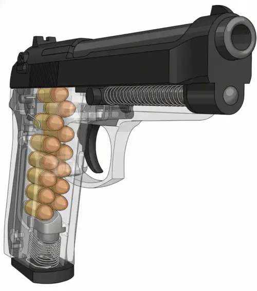 ベレッタ92FS内部構造イメージ画像