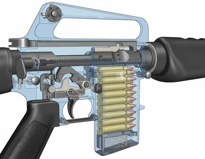 M16A1内部構造イメージ画像
