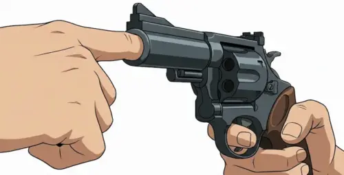 指と銃口のイメージ画像