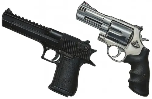 ピストルとリボルバーイメージ画像