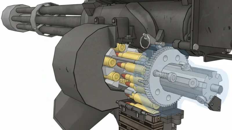 M134ミニガン内部構造イメージ画像