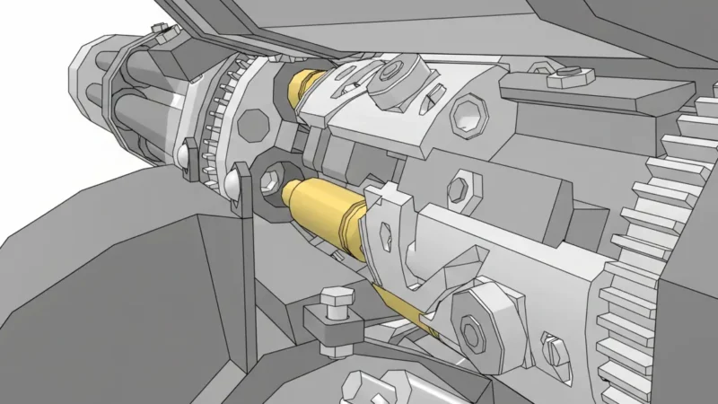 M134ミニガン内部構造イメージ画像