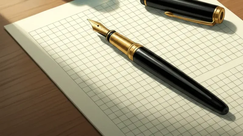 原稿用紙とペンのイメージ画像