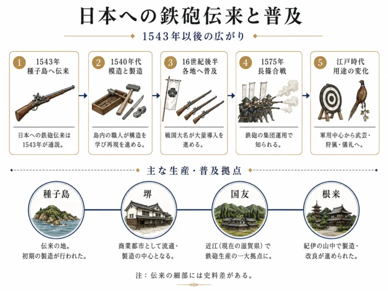 日本への鉄砲伝来と普及