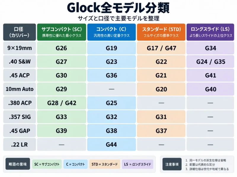 Glock全モデル分類