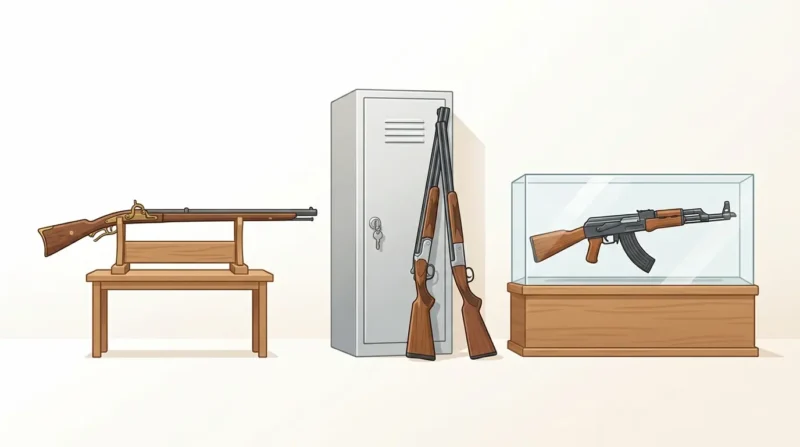 猟銃と古式銃と無可動実銃のイメージ