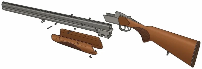 上下二連散弾銃分割イメージ図